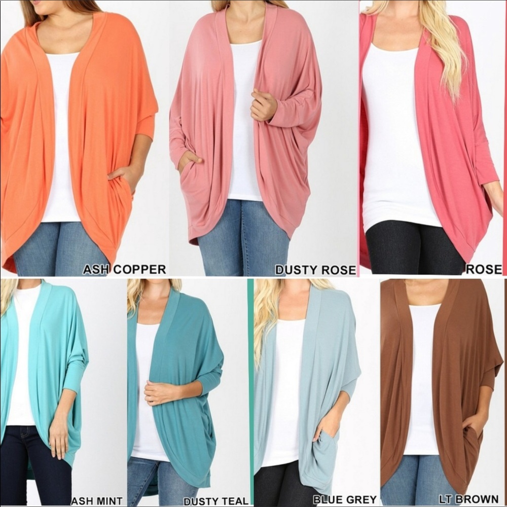 !❣️3/$25❣️ 3X Dusty Rose Soft Knit Cocoon Wrap Cardigan NWT - Picture 2 of 2